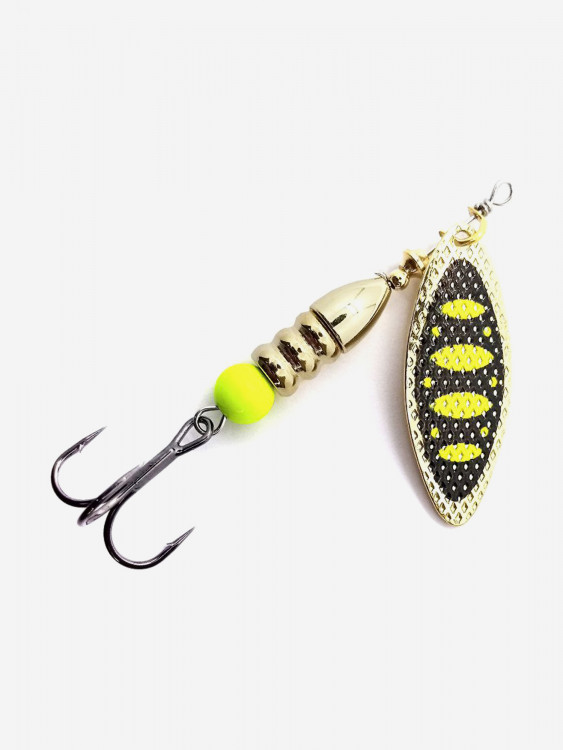 Блесна вращающаяся для рыбалки Mottomo Willow Blade #2 8g Gold 13 для спиннинга. Вертушка на голавля, жереха, щуку