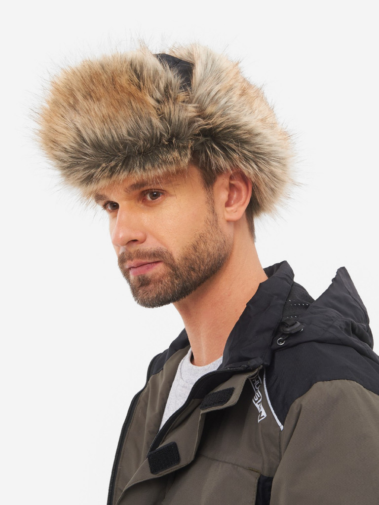 Шапка-ушанка мужская зимняя меховая с маской Huntsman Евро Енот