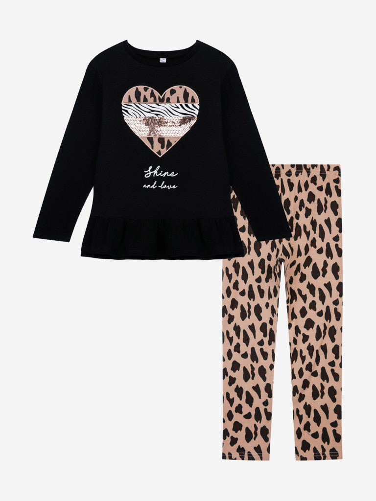 Комплект для девочки: лонгслив и легинсы PlayToday