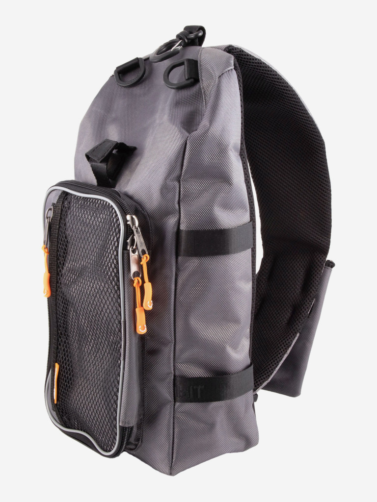Сумка-рюкзак рыболовная Следопыт Sling Shoulder Bag, 44х24х17 см, цвет серый.