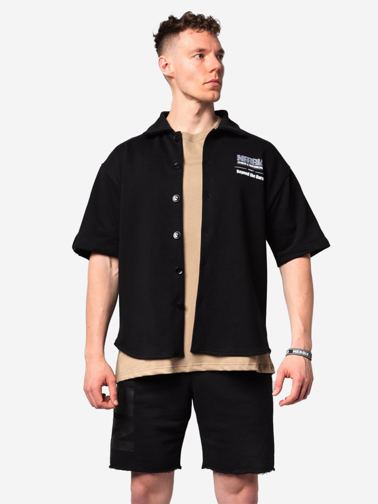 Рубашка спортивного стиля мужская NEBBIA Oversized Shirt 90s THROWBACK 350