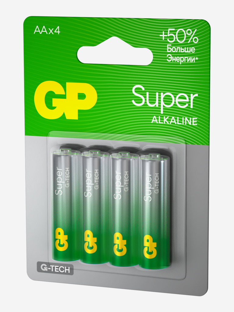 Батарейки пальчиковые алкалиновые GP АА Super Alkaline, 4 шт