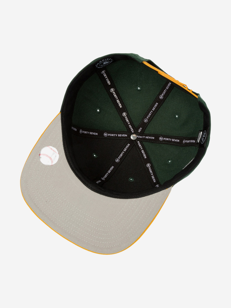 Бейсболка с прямым козырьком 47 BRAND B-SRSTT18WBP-DGC Oakland Athletics MLB (зеленый)