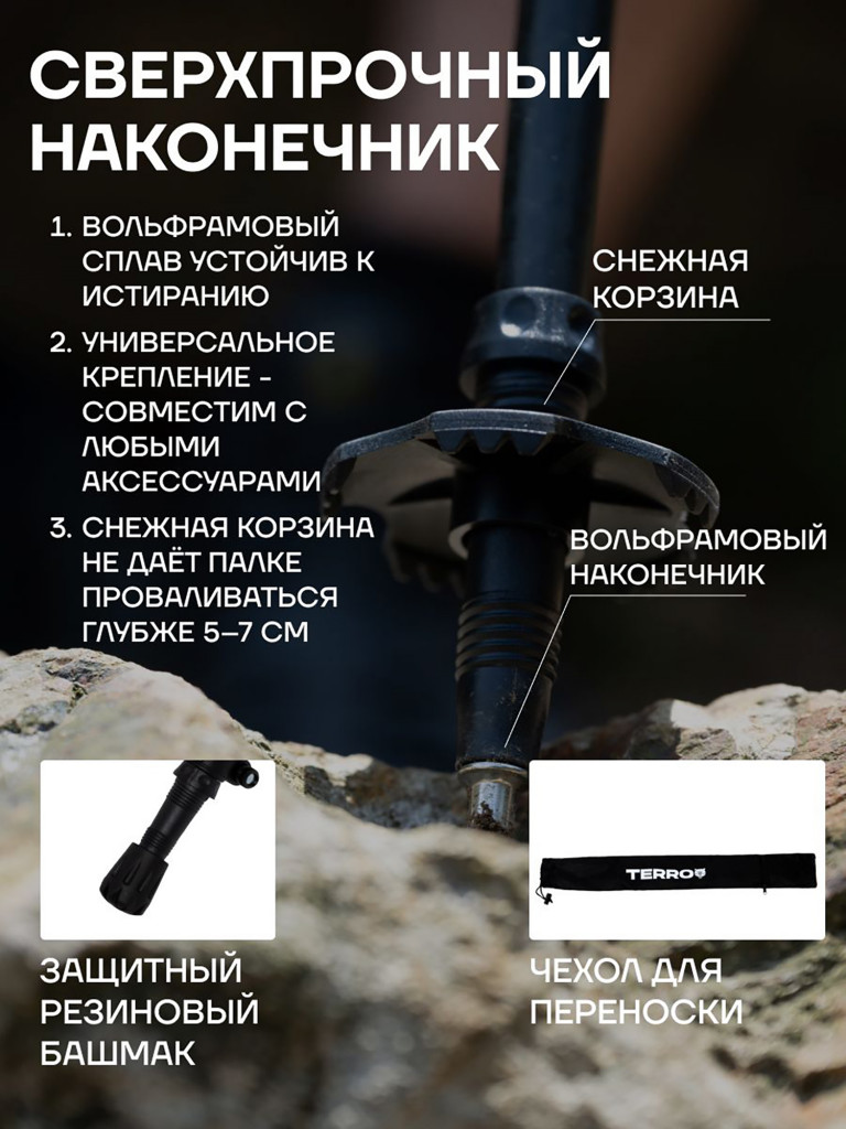 Палки для скандинавской ходьбы - карбоновые складные
