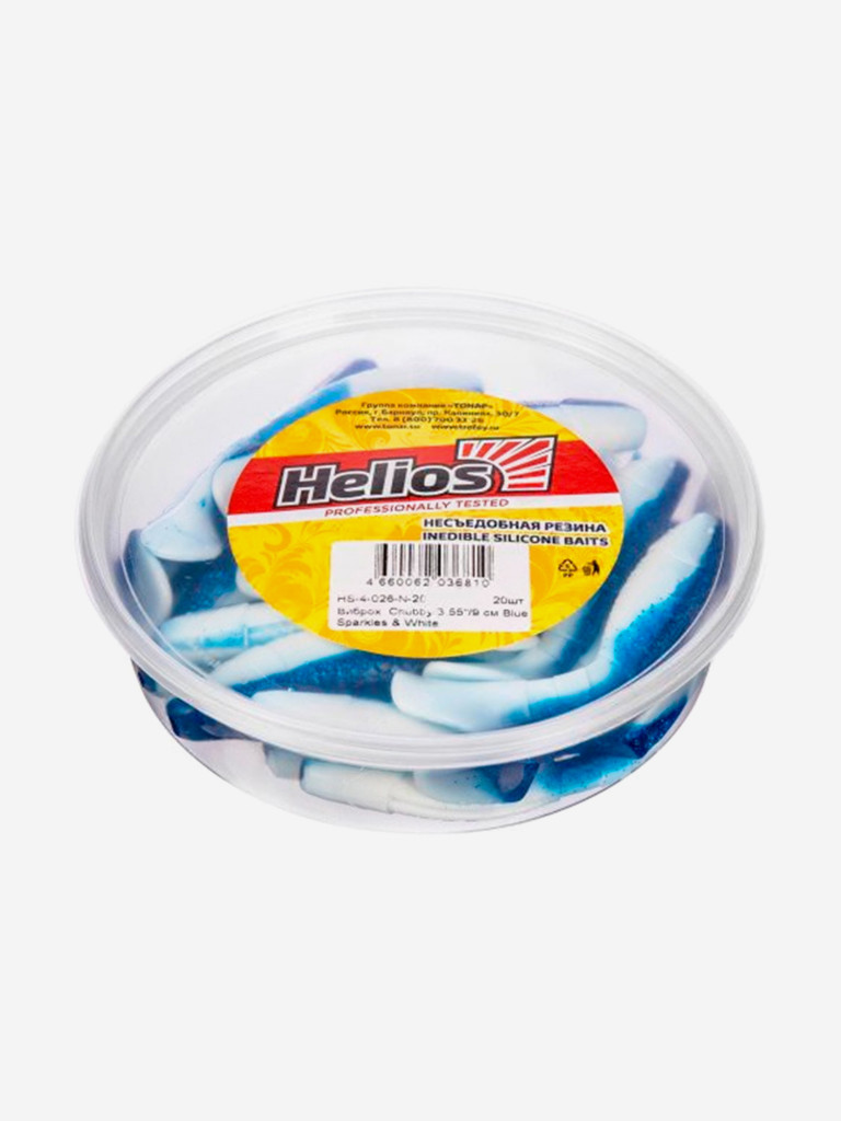 Мягкая приманка Helios Chubby, 3,55'' / 9 см, Blue Sparkles & White, 20 шт (HS-4-026-N-20)