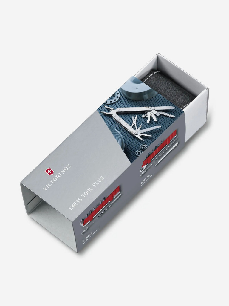 Мультиинструмент складной Victorinox SwissTool X Plus Ratchet, 115 мм, 40 функций, кожаный чехол