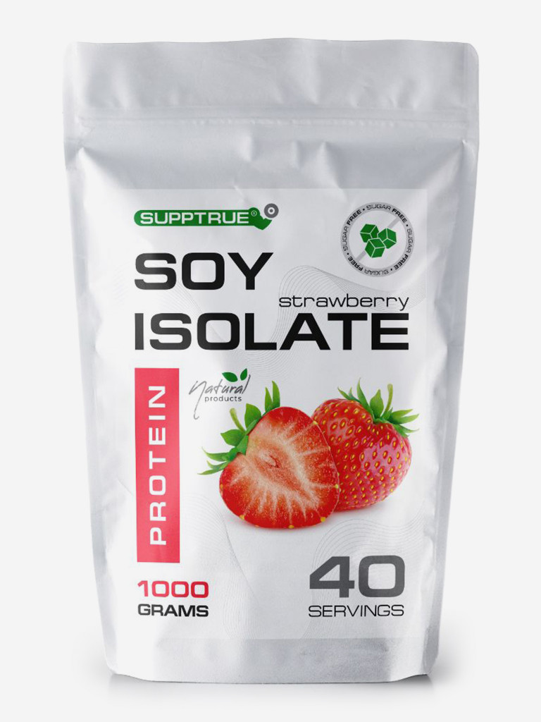 Протеин Supptrue 1 кг соевый белковый со вкусом Клубники