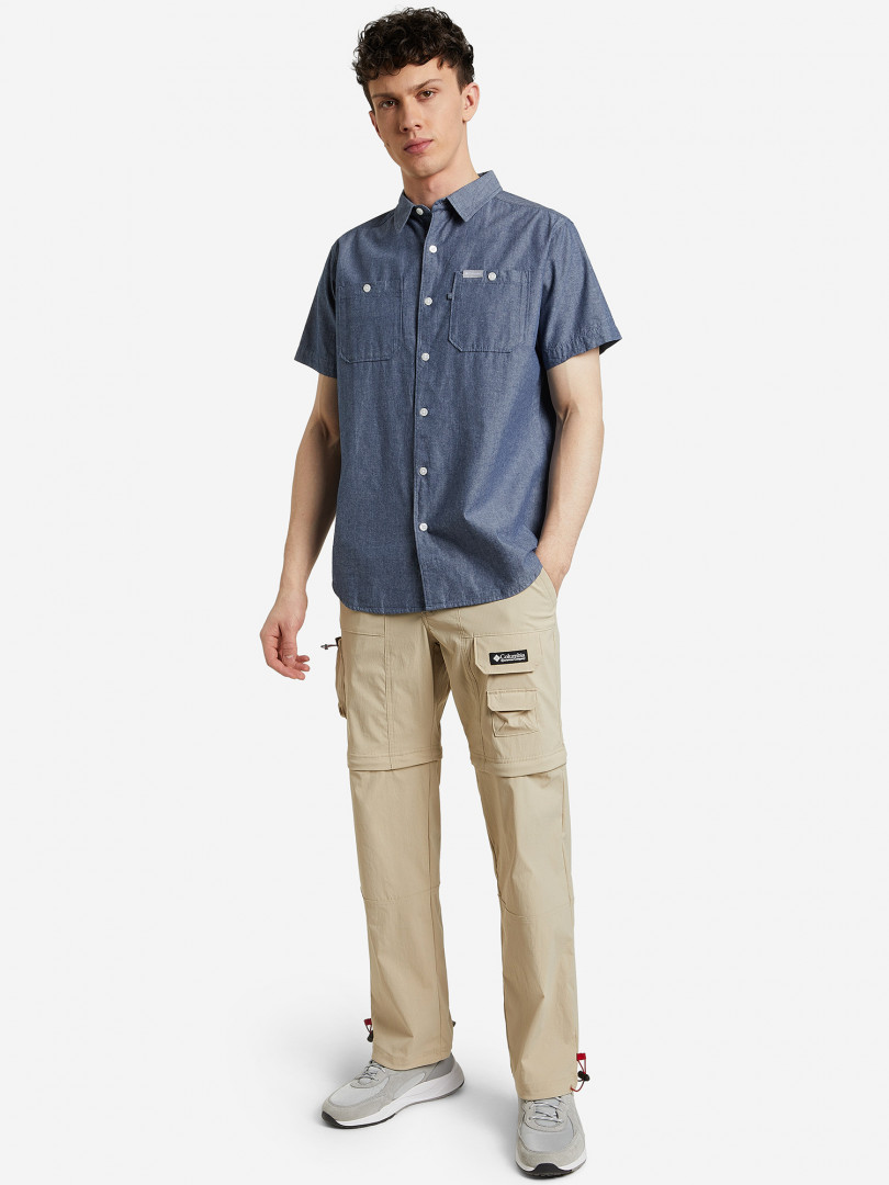 фото Рубашка мужская columbia scenic ridge woven short sleeve, синий