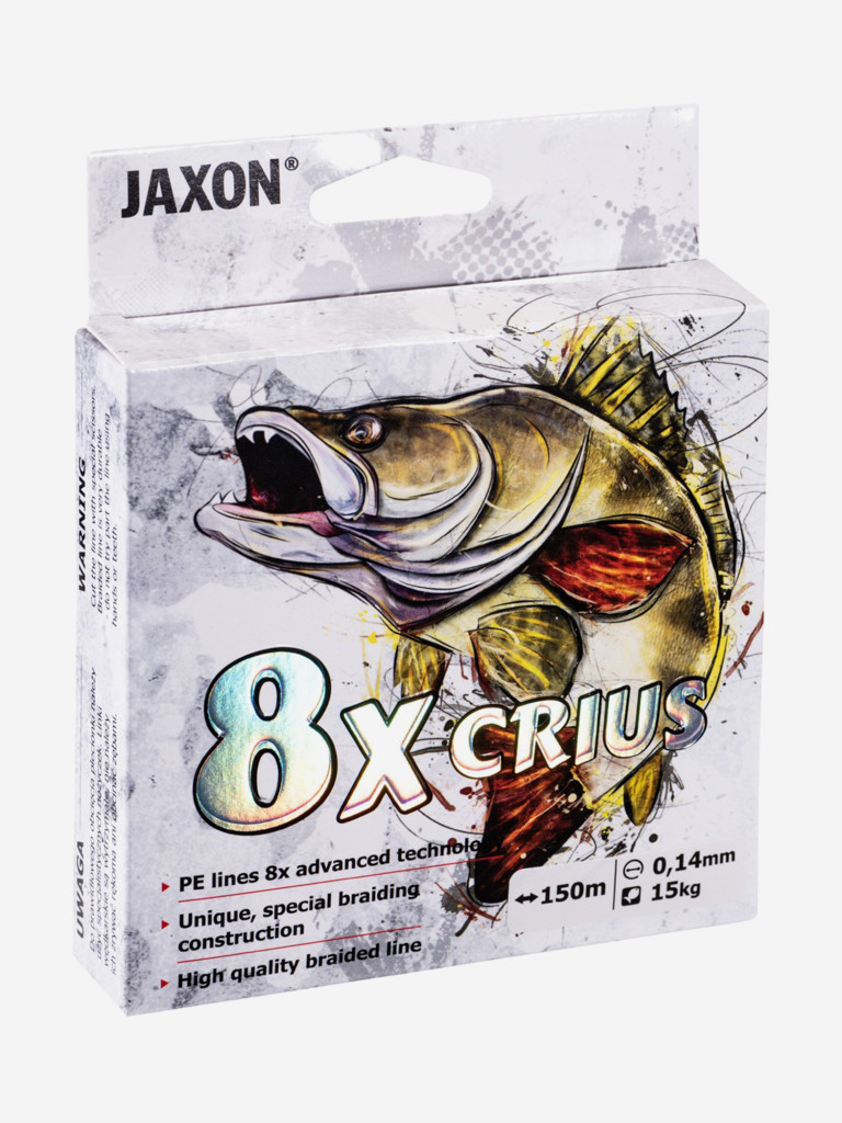 Плетеный шнур для рыбалки Jaxon Crius 8x серый 150 метров 0.18 мм 19 кг