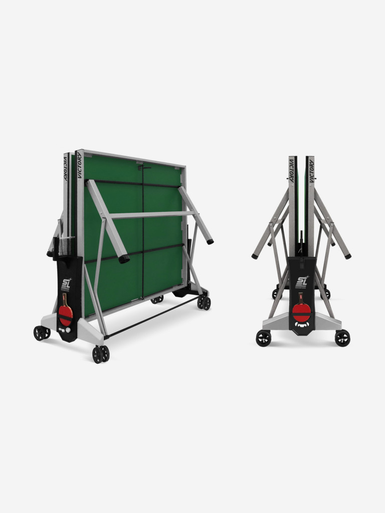 Теннисный стол Start Line Victory зеленый, профессиональный, для помещений, для, дома, для школы, складной, с сеткой и колесами