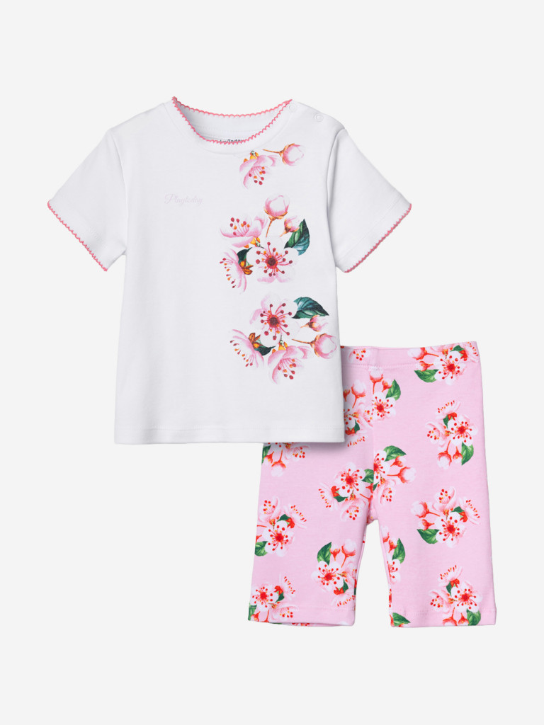 Комплект для девочек: футболка, легинсы укороченные PlayToday