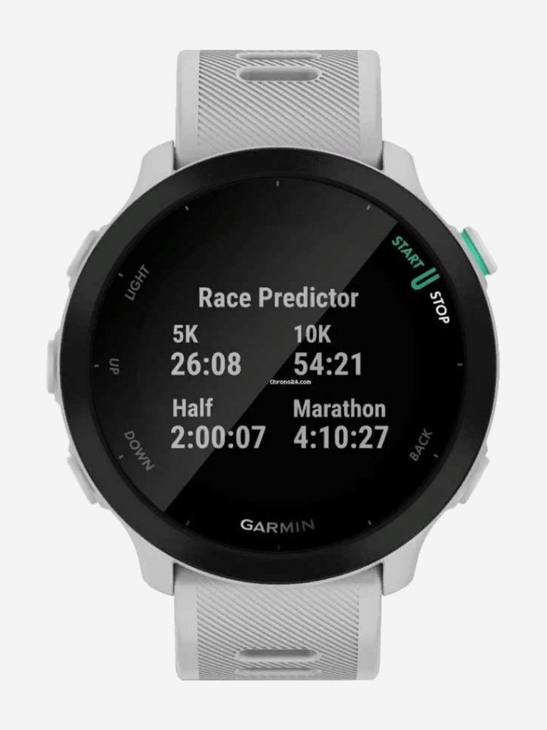 Часы Garmin Forerunner 55, черные с белым ремешком (WHITE STONE) 010-02562-11