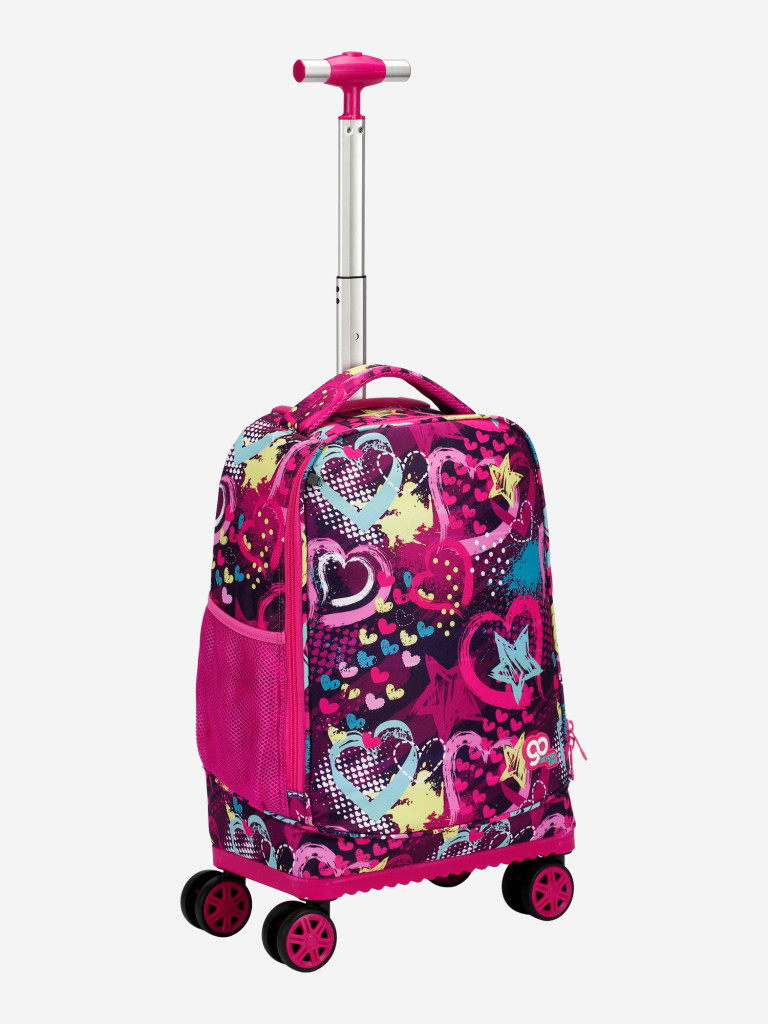 Чемодан детский BEYOND TIME D11 Сердечки на темном фоне розовый