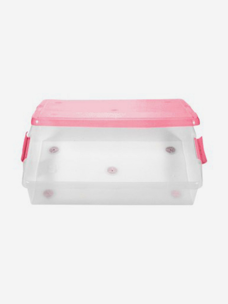 Короб для xранения IRIS OHYAMA THIN BOX 34л, прозрачный-розовый
