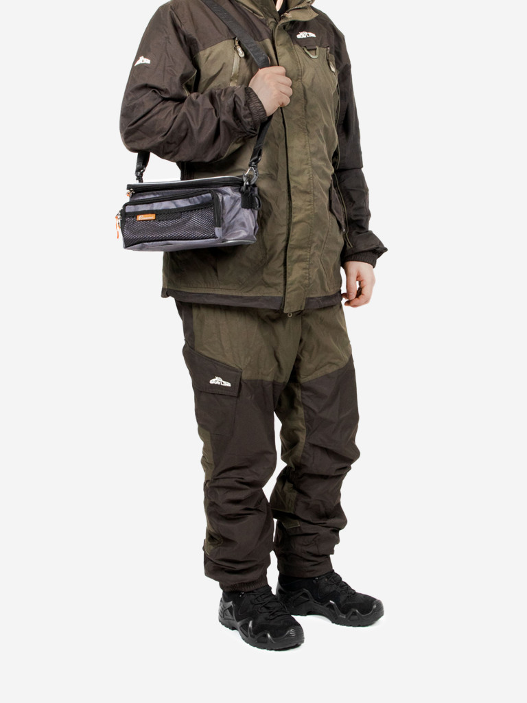 Сумка рыболовная Следопыт Sling Lure Bag M, 26х14х22 см, цвет серый + 3 коробки Luno.
