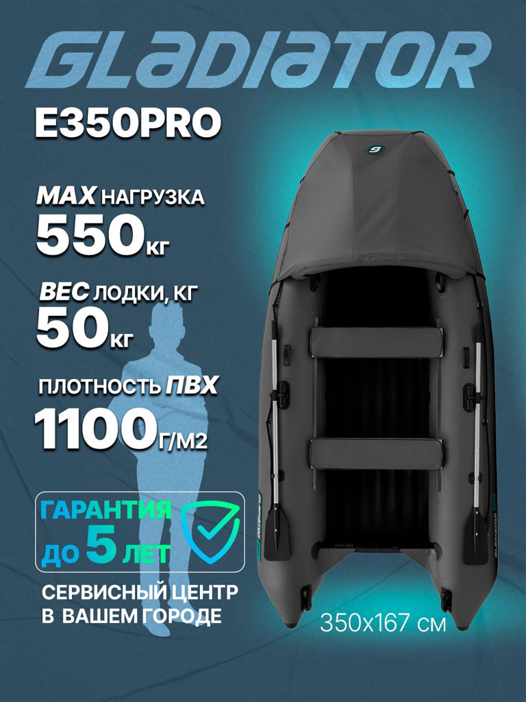 Надувная лодка GLADIATOR E 350 PRO