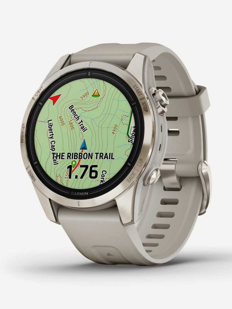 Спортивные часы Garmin EPIX PRO (Gen 2) Sapphire Edition 42 мм, золотистый корпус со светло-песочным ремешком