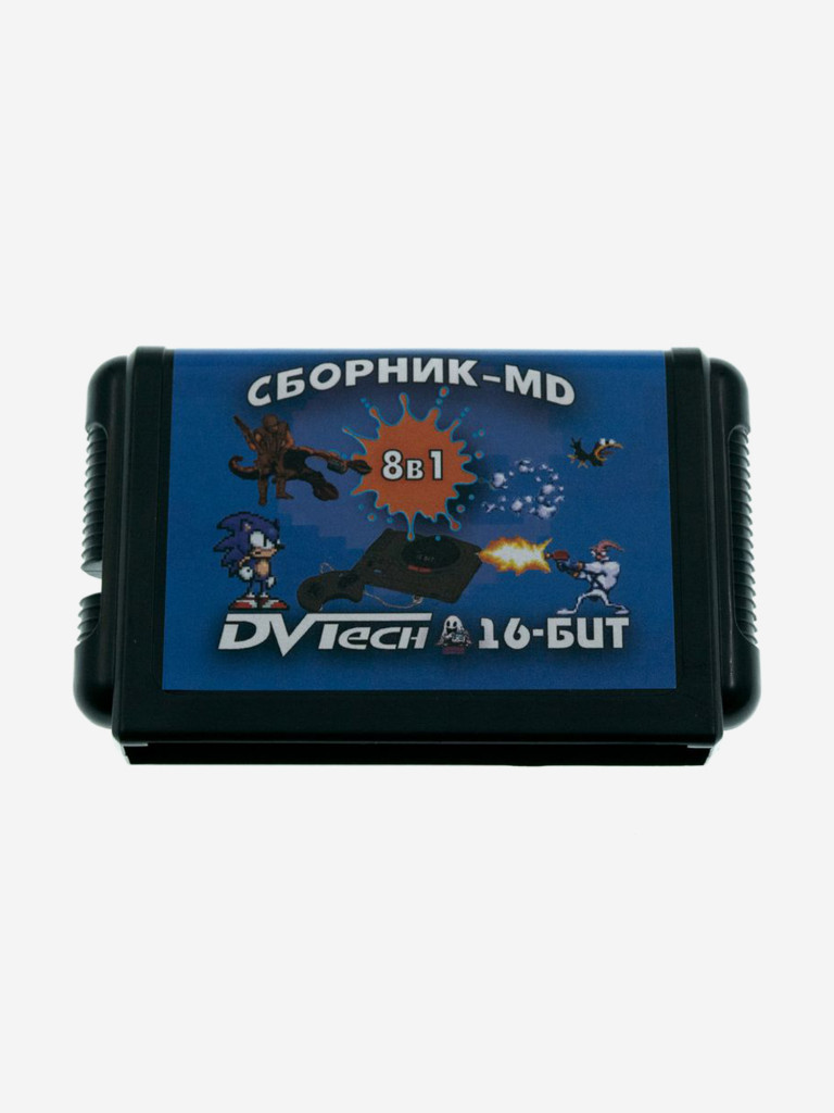Картридж игровой DVTech 8 в 1 (на русском) 16bit