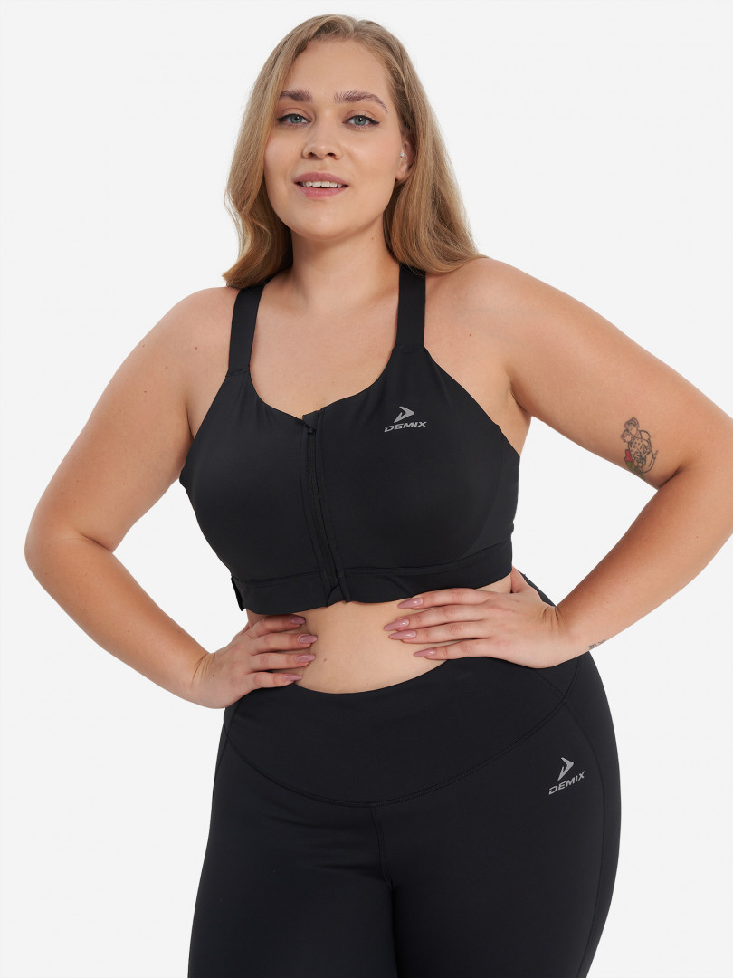 фото Топ бра спортивный demix powermove gym, plus size, черный