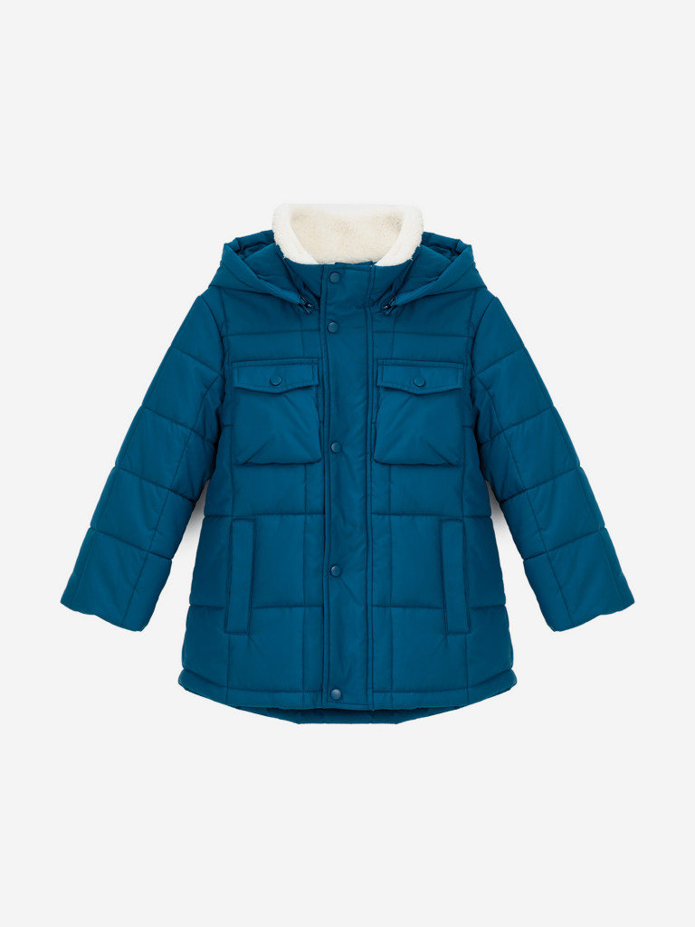 Куртка с капюшоном синяя Button Blue