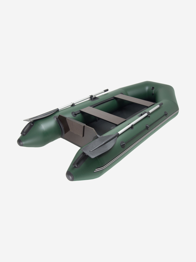 Лодка ПВХ надувная под мотор Yukona 280 TLЛЮКС двухместная с жестким дном, зеленая