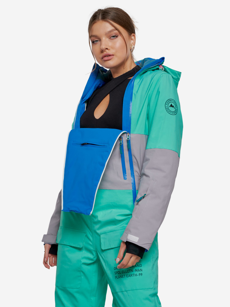 Горнолыжный комбинезон женский зимний бирюзового цвета 2320