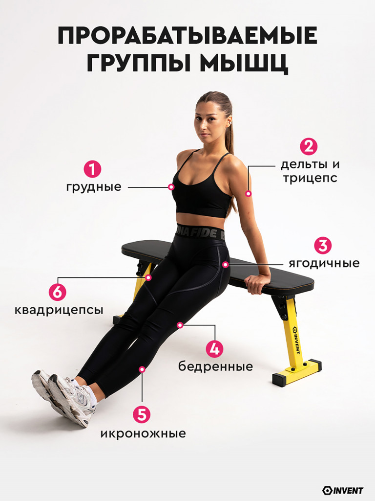 Скамья для жима спортивная горизонтальная