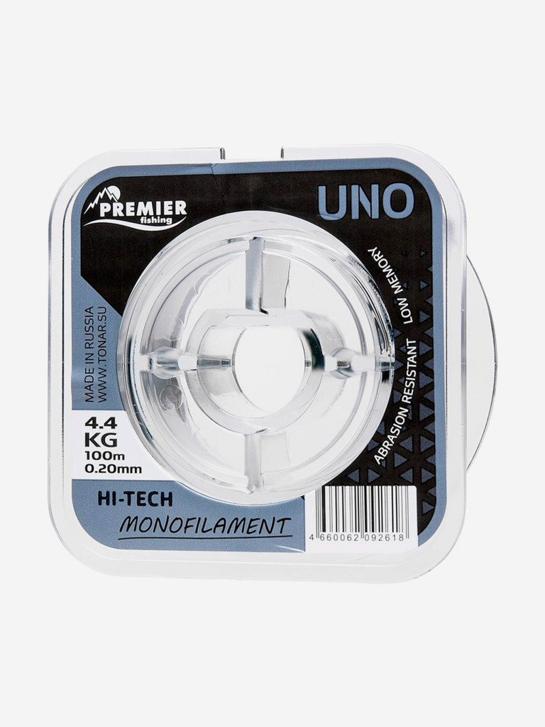 Леска для рыбалки Premier Fishing UNO Nylon 0,20мм, 100м, 4,4кг, прозрачный