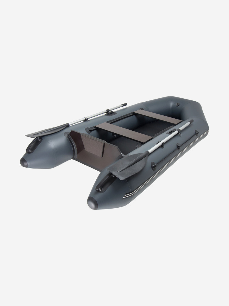 Лодка ПВХ надувная под мотор Yukona 280 TLЛЮКС двухместная с жестким дном. серая