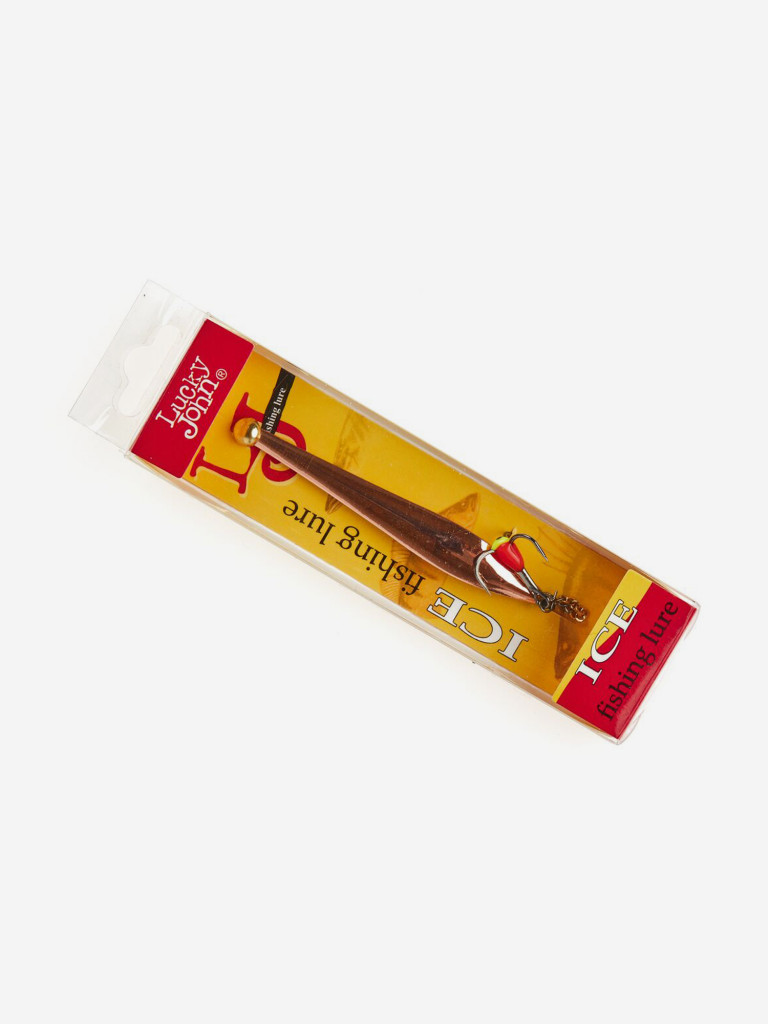 Блесна вертикальная зимняя Lucky John DOUBLE BLADE с цепочкой и тройником, длина 60мм CS, блистер