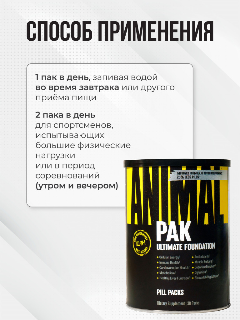 Комплекс витаминов Animal Pak, 30 порций