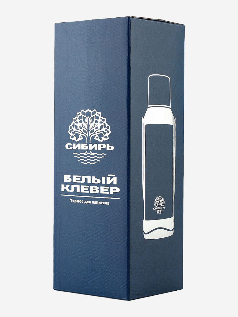 Термос 1.8л СИБИРЬ "Белый клевер" с плечевым ремнем