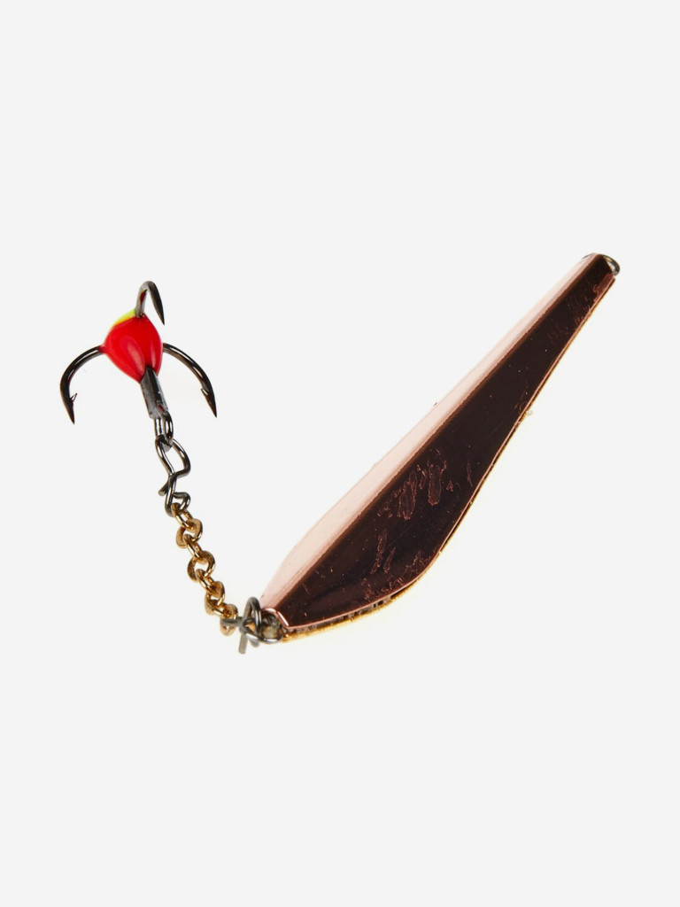 Блесна вертикальная зимняя Lucky John DOUBLE BLADE с цепочкой и тройником 50мм GC блистер