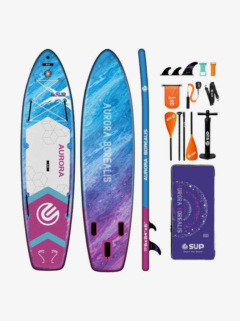 Надувная SUP-доска E-SUP AURORA BLUE STD, 11'6" 350*86*15 см сапборд