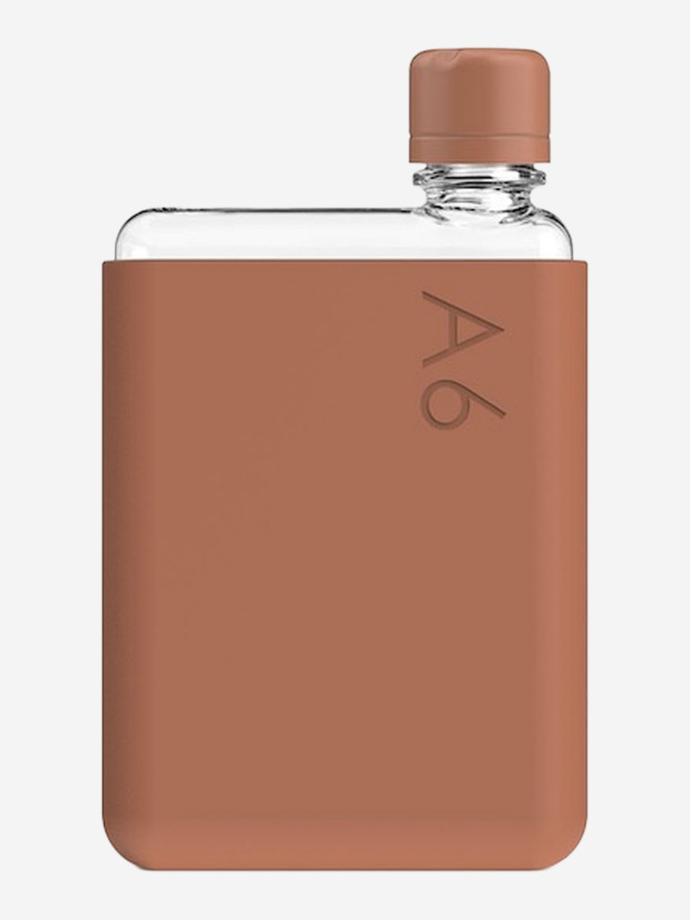 Бутылка с силиконовым чехлом Memobottle A6, коричневый