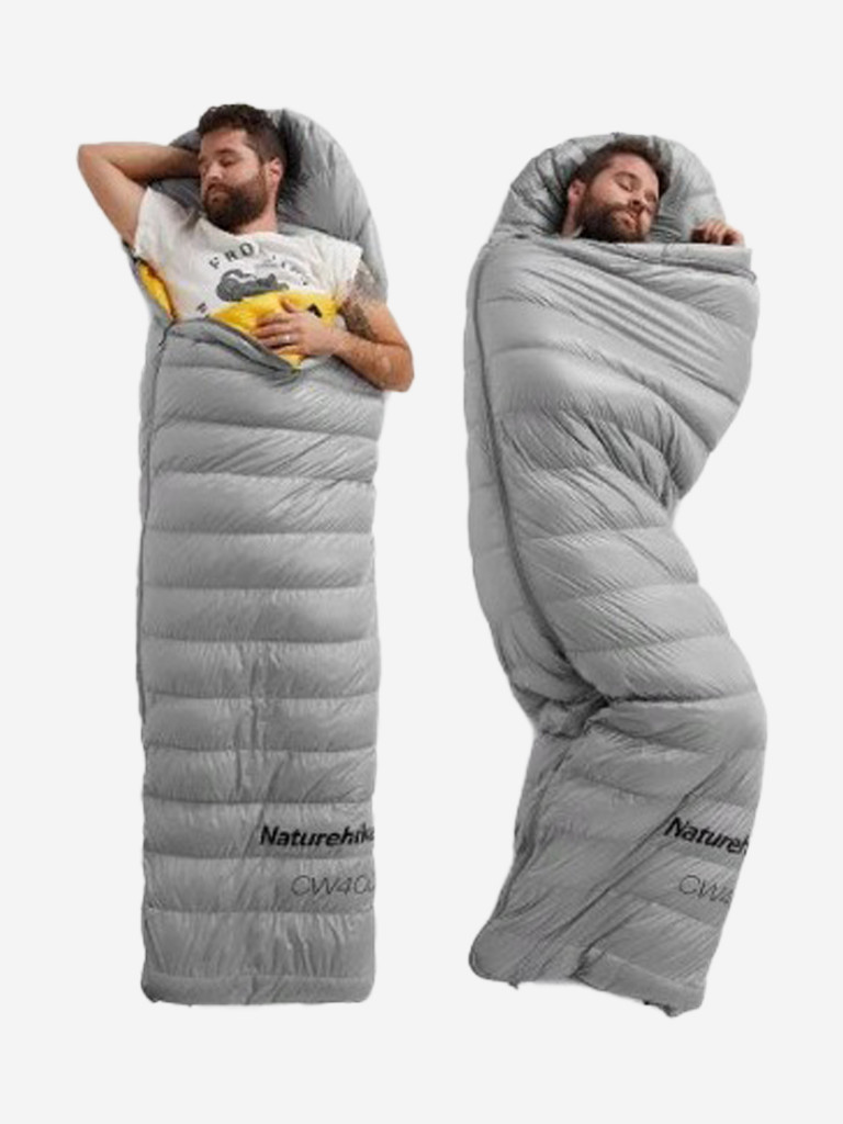 Мешок спальный Naturehike CW400 L , 220х85 см, (правый) (ТК: +10C), серый