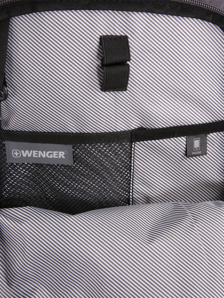 Рюкзак WENGER 15'', серый / чёрный, полиэстер 900D/ М2 добби, 29х15х47 см, 20 л