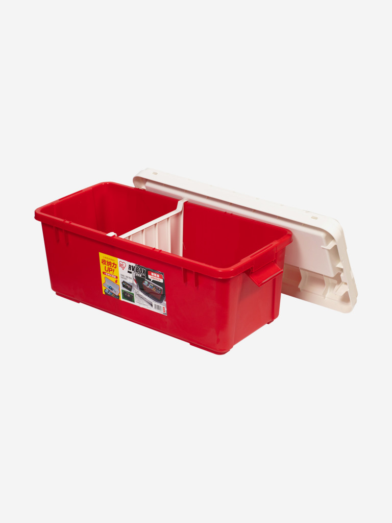 Ящик экспедиционный IRIS OHYAMA RV BOX 800 c двойной разделенной крышкой, WHITE/RED. 78,5x37x32,5 см.