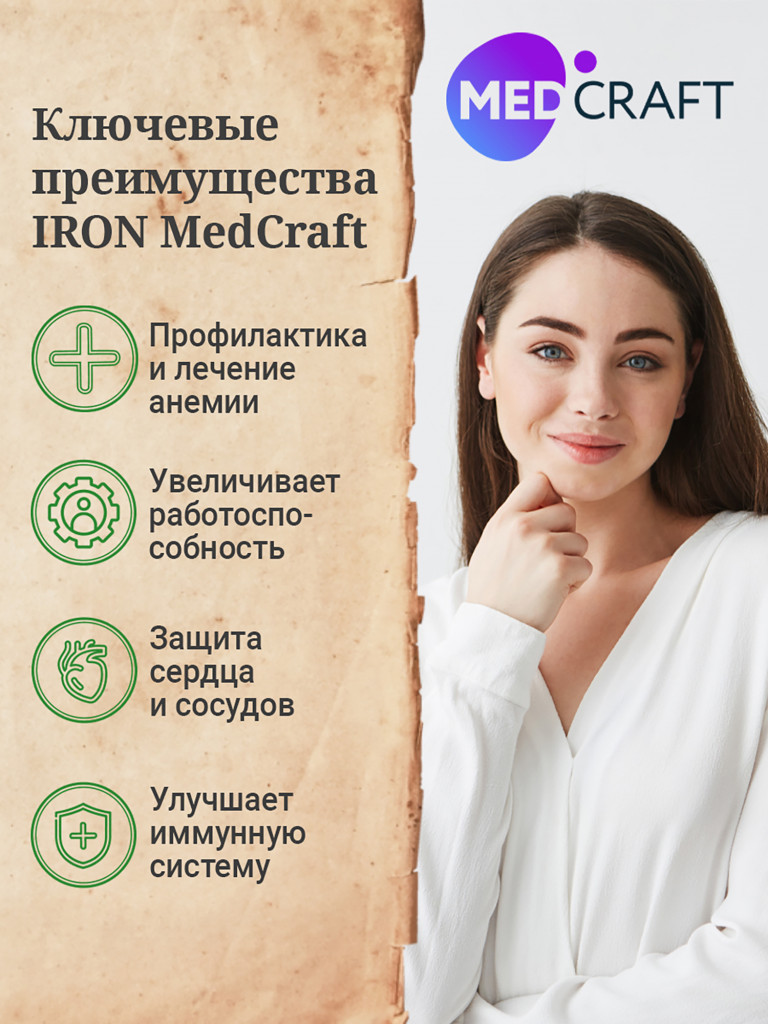 Железо для женщин хелат MedCraft, 90 табл.