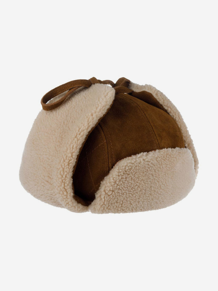 Шапка-ушанка STETSON 9297302 BOMBER CAP CALF SPLIT (коричневый)