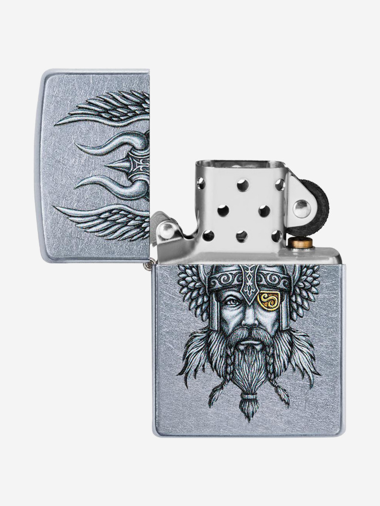 Зажигалка Zippo Viking Warrior Design Street Chrome