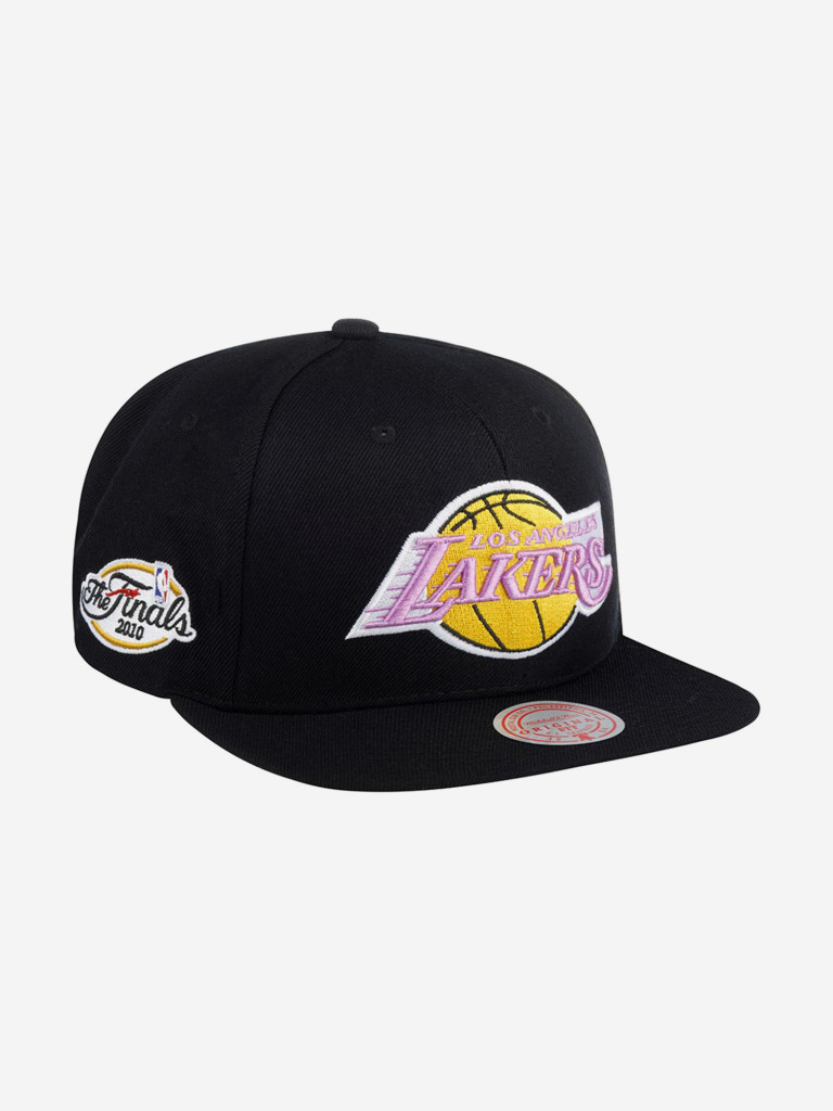 Бейсболка с прямым козырьком MITCHELL NESS HHSS2976-LALYYPPPBLCK Los Angeles Lakers NBA