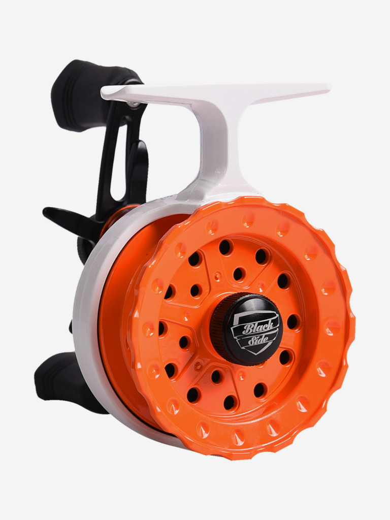 Катушка инерционная (зимняя) Black Side ICE ZEAL (4+1 подш.), оранжевая, для зимней рыбалки под удочку и спиннинг на судака, окуня и другую рыбу
