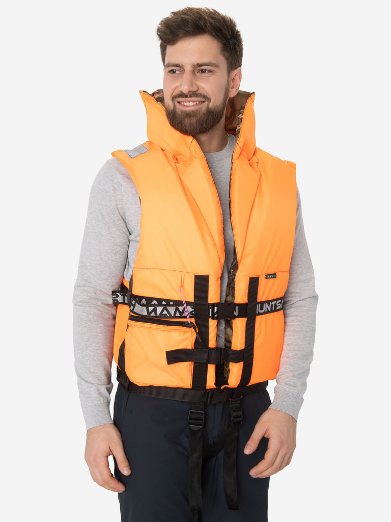 Жилет спасательный HUNTSMAN ПР для рыбалки двусторонний, 80 кг