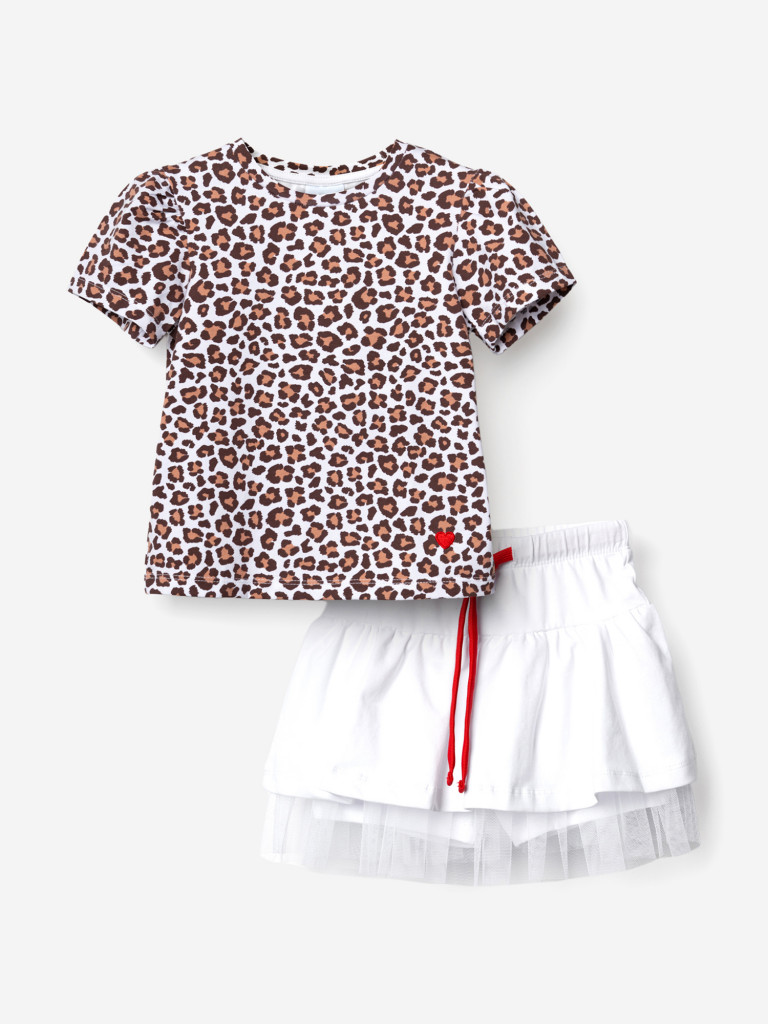 Комплект для девочек: футболка, юбка-шорты PlayToday