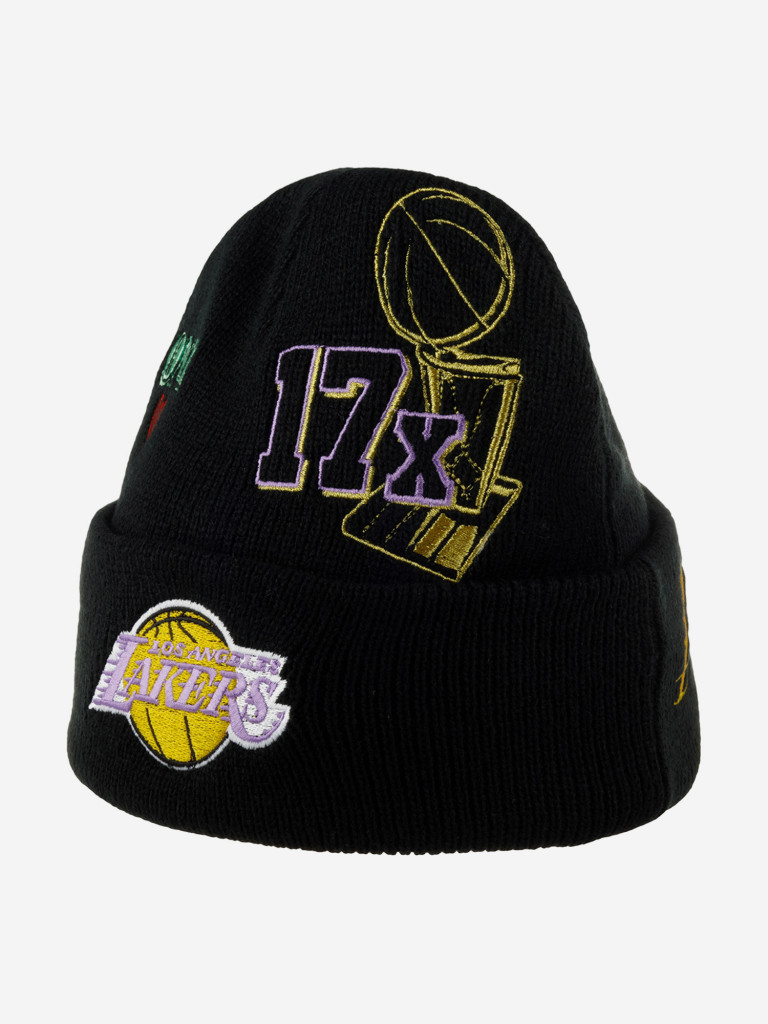 Шапка с отворотом MITCHELL NESS KTCFSH21011-LALBLCK Los Angeles Lakers NBA (черный)