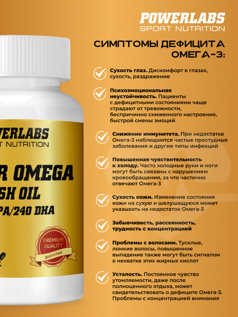 Супер Омега, Powerlabs, 90 капсул