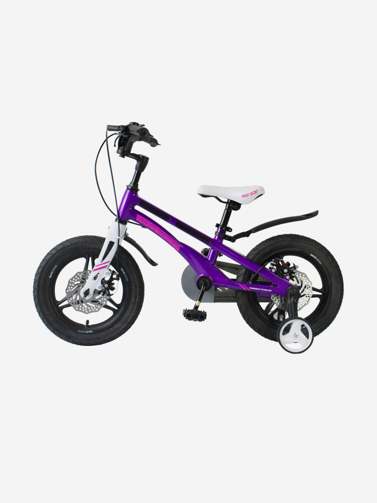 Детский Велосипед MAXISCOO "Ultrasonic" Deluxe Plus 14" с дисковыми тормозами, фиолетовый