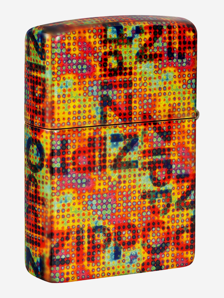 Зажигалка бензиновая ветроустойчивая Zippo Pixel Fusion 540 Tumbled Brass