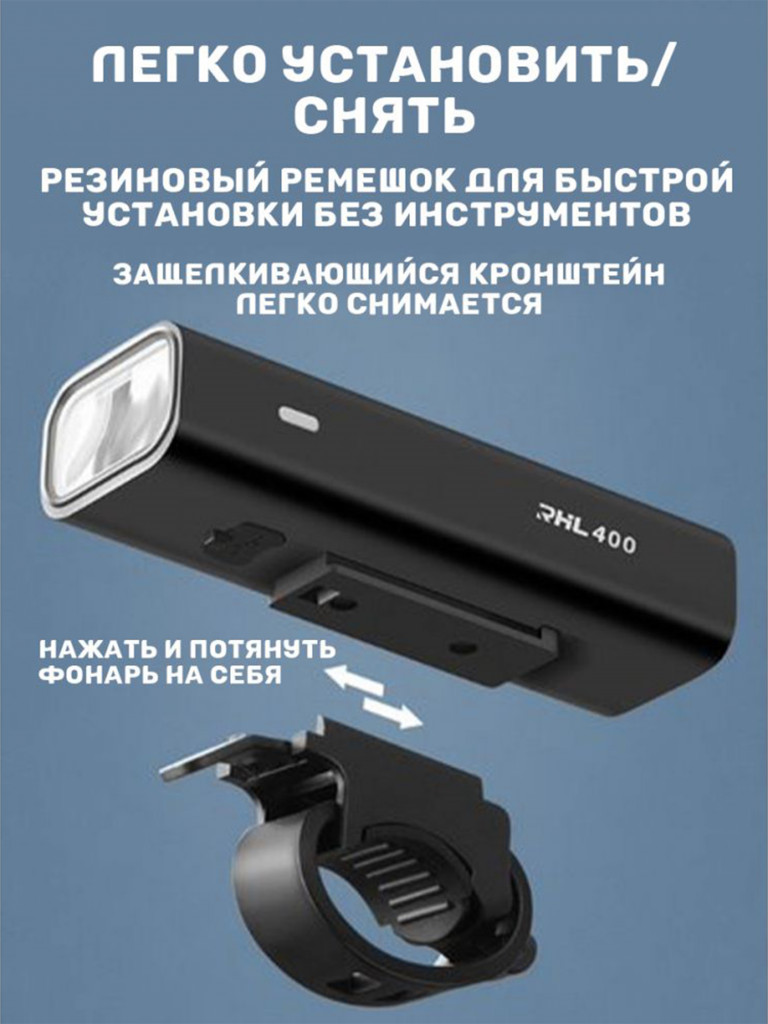 Фонарь велосипедный передний RockBros RHL400